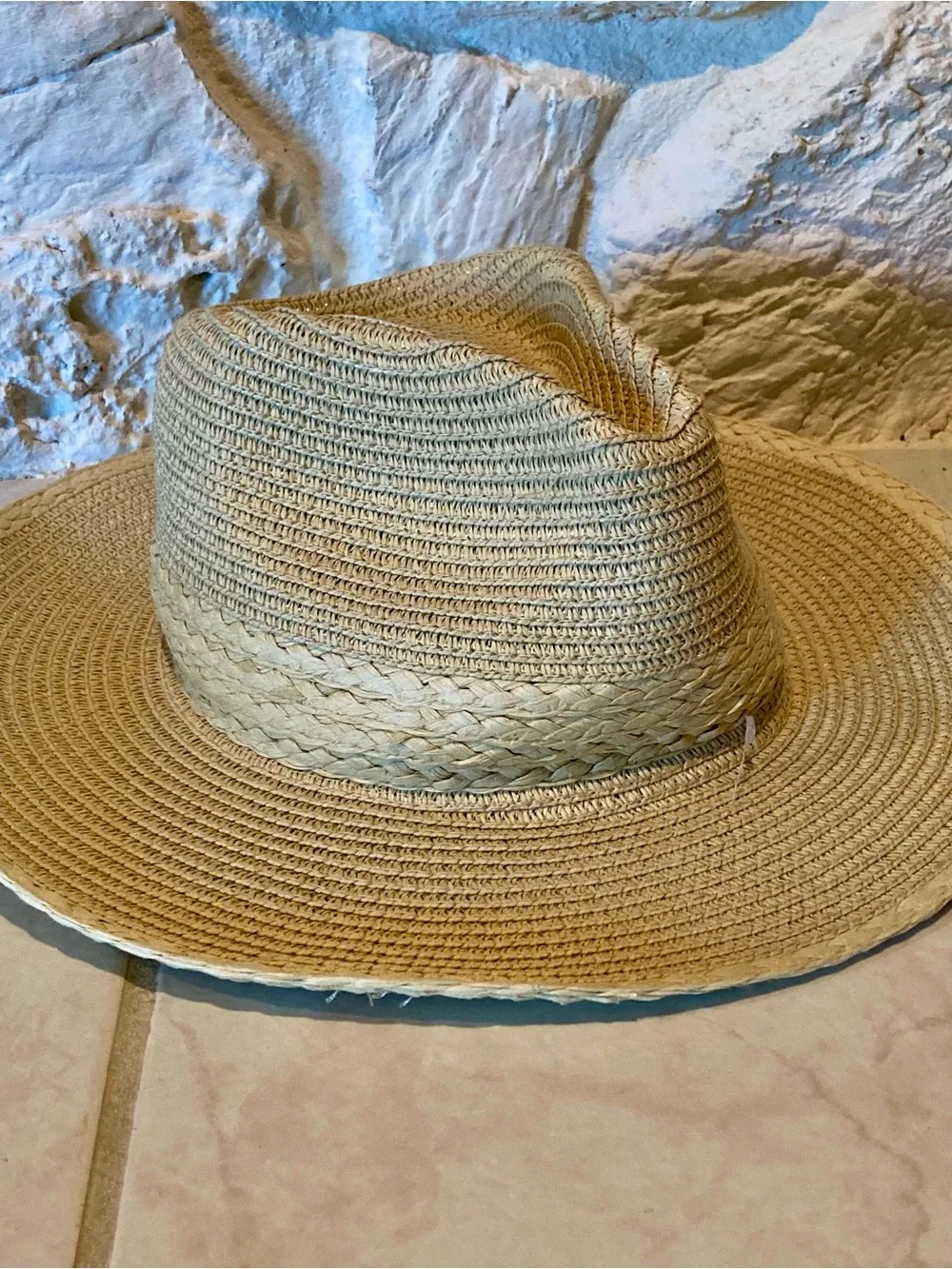 NWT House of Harlow 1960 Straw Sun Hat - Natural Tan